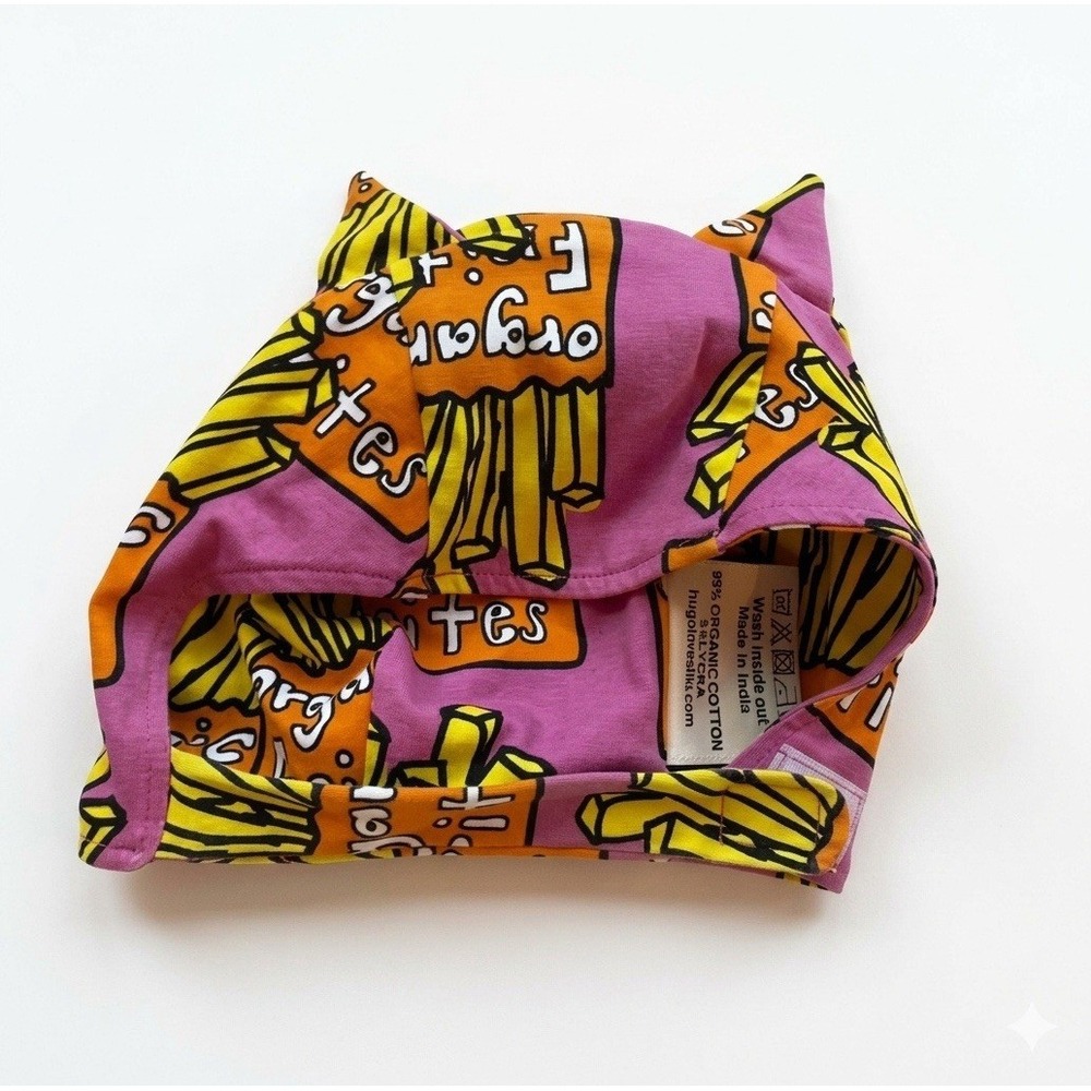 Hugo Loves Tiki Organic Frites French Fries Pink Aviator Hat Bonnet Pointy Ears